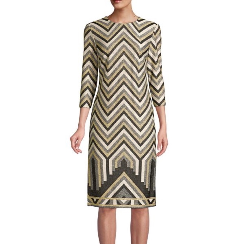 Trina Turk Eastern Luxe Becket Chevron Dress
